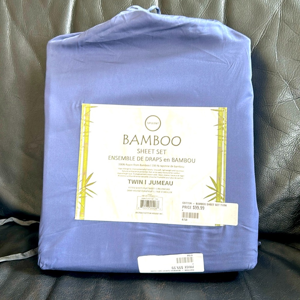 NAVY Bamboo Sheet Set TWIN
